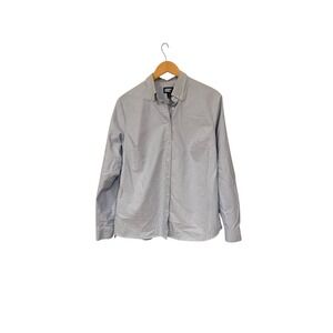 Lands End Women Basic Button Down Shirt Light Blue Size 14